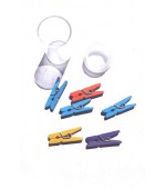 Mini pregador Clips Colorido contem 06 unidades